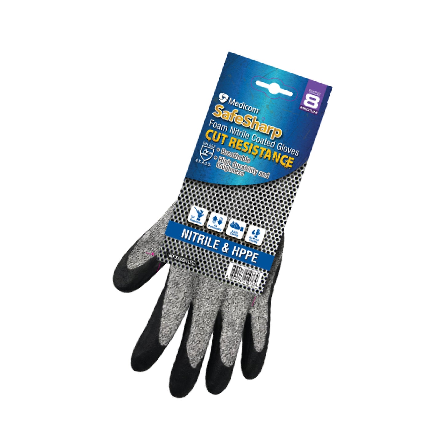 Safesharp Cut Resistance Nitrile Glove – Medium Carton: 120 Pairs