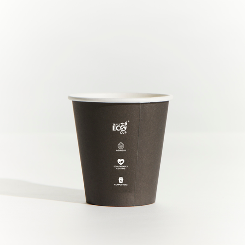 Black Truly Eco Single Wall Hot Cup - 8oz