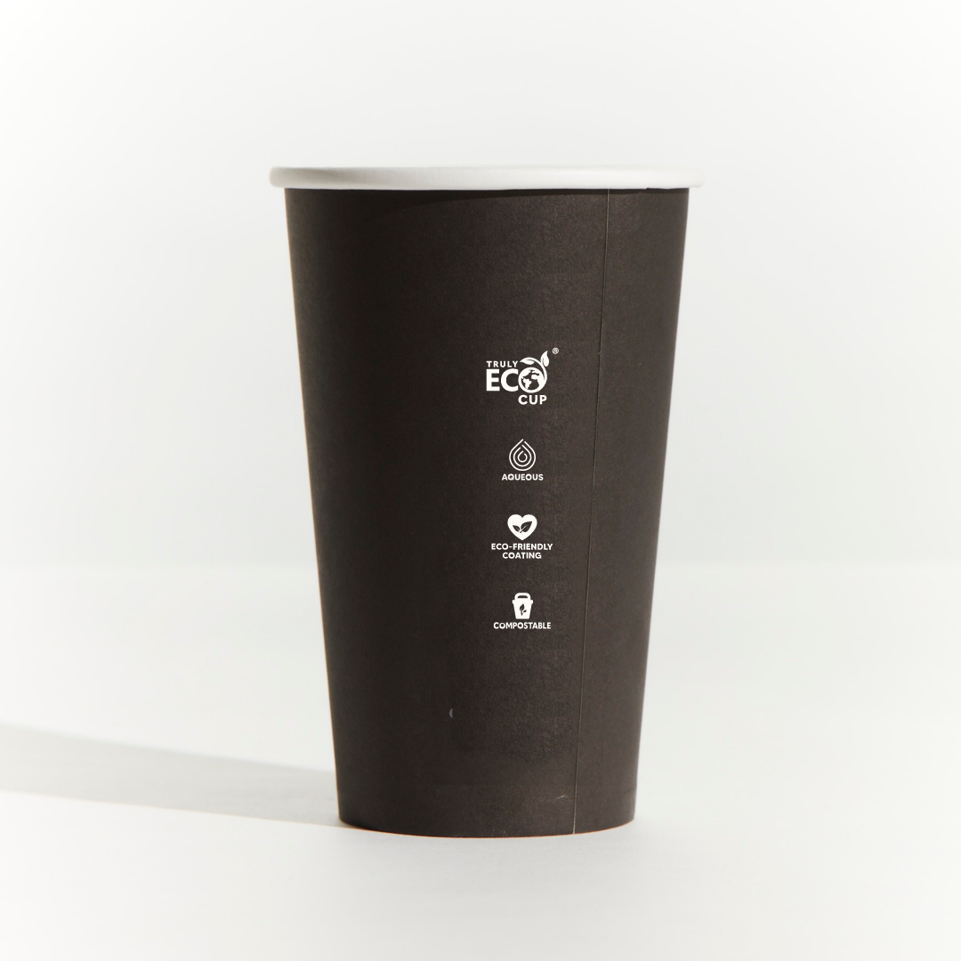 Black Truly Eco Single Wall Hot Cup - 16oz
