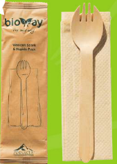 Wooden Cutlery Pack - Spork & Napkin