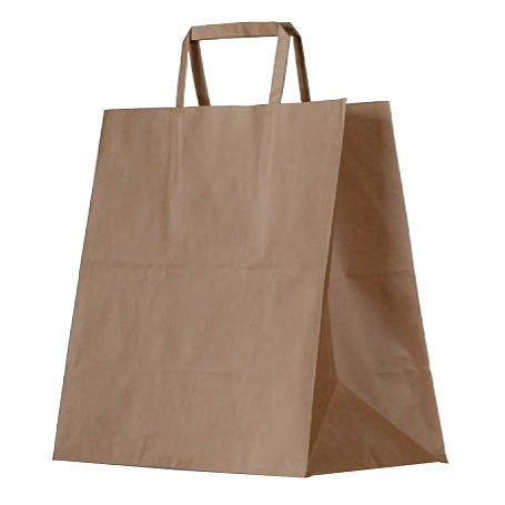 Brown Kraft Paper Bag Flat Handle - Medium