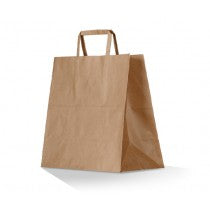 Brown Kraft Paper Bag Flat Handle - Small