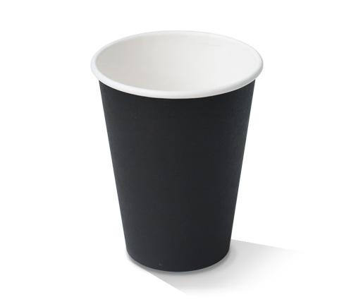 Black PE Coated Single Wall Hot Cup - 12oz