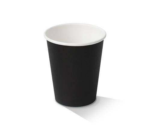 Black PE Coated Single Wall Hot Cup - 8oz