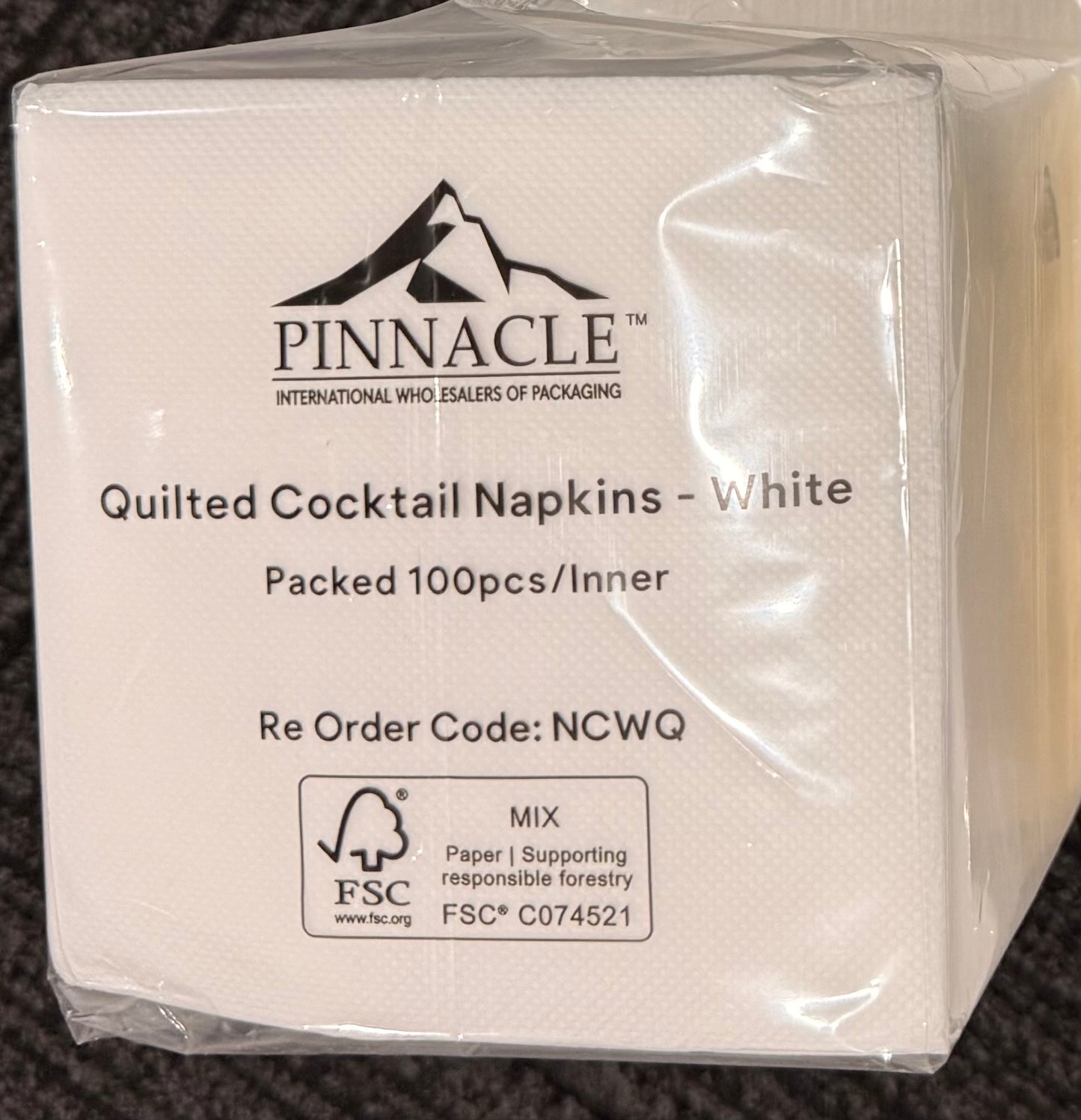 Napkin Cocktail Quilted - White Carton: 2,000