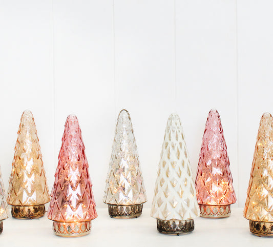 LED Lantern Pine Tree - White