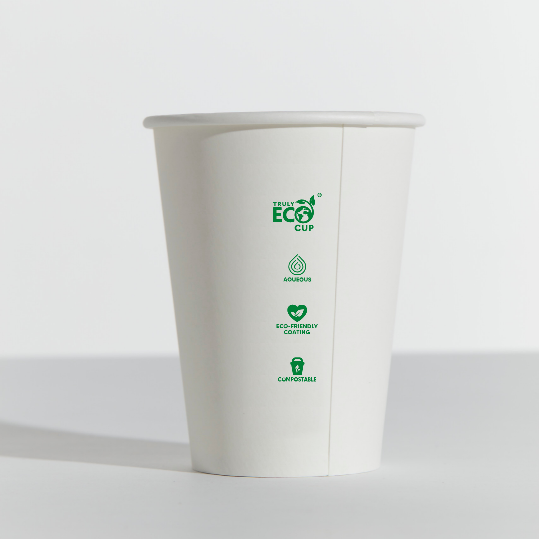 White Truly Eco Single Wall Hot Cup - 12oz