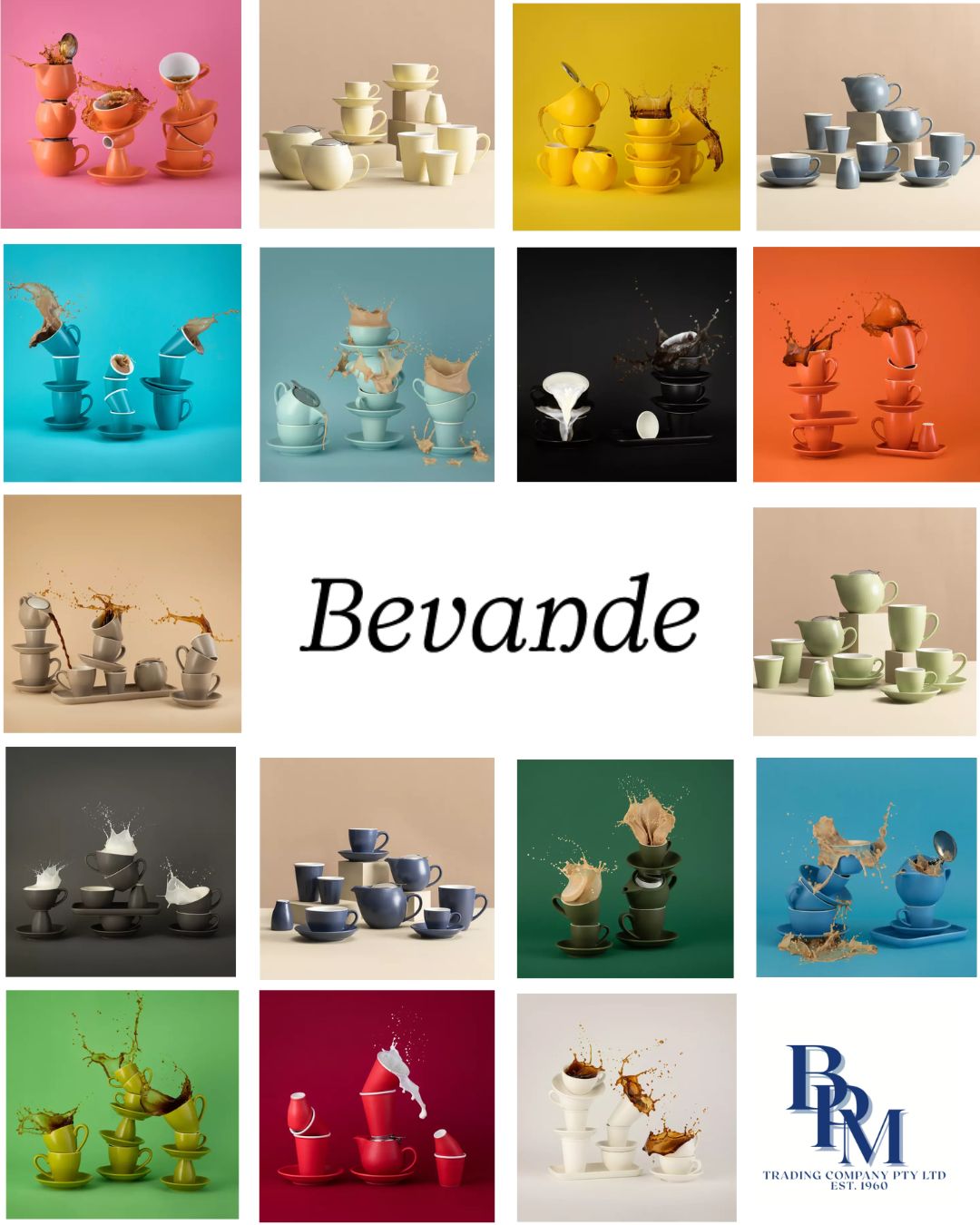 Bevande Cups, Saucers, Teapots & Platters