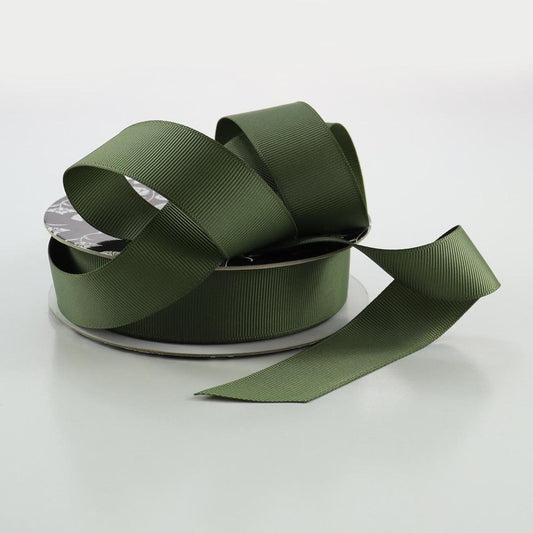Grosgrain Ribbon 25mm x 25m - Olive Green