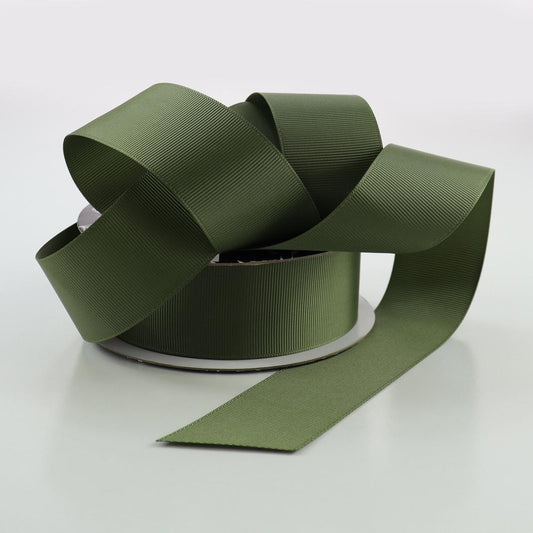 Grosgrain Ribbon 25mm x 25m - Olive Green