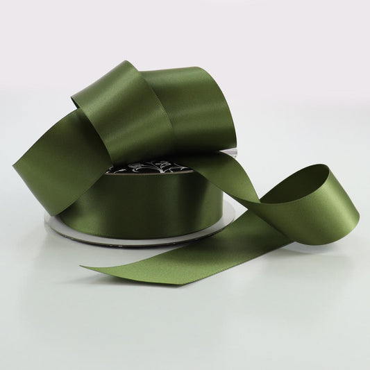 Satin Ribbon Double Sided 38mm x 30m - Olive Green