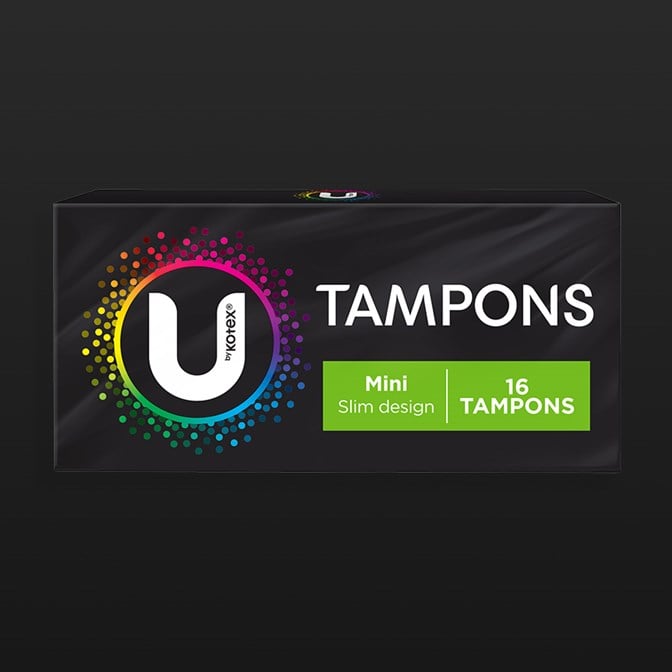 U by Kotex® Mini Tampons-  Carton: 12 x 16 Pack