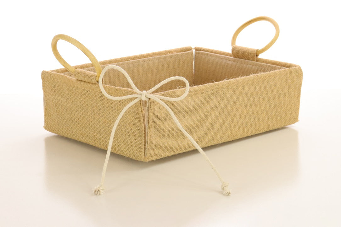 Hamper Tray Jute with Handles- Medium