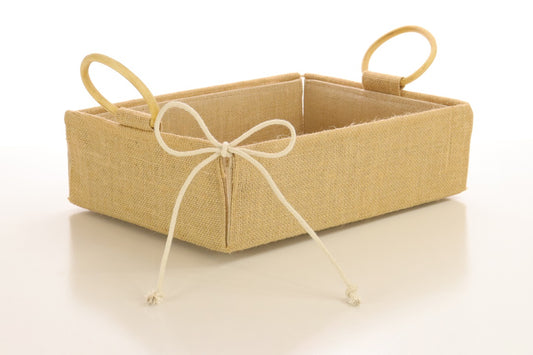 Hamper Tray Jute with Handles- Medium
