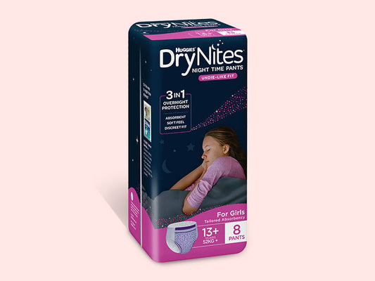 DryNites Night Time Pants - GIRLS  52+kg (13+ years) Carton: 24