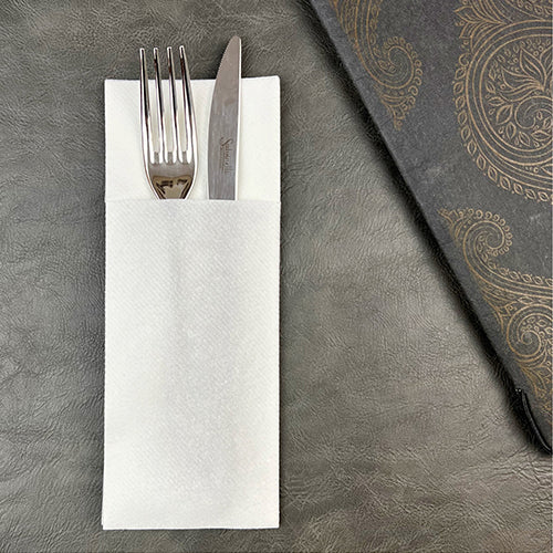 Bionap Napkin Airlaid 40x32 Pocket Fold White Compostable Carton: 1,200