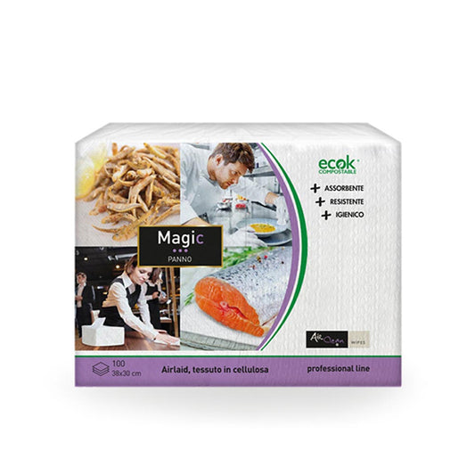 Bionap Hand Towel Airlaid Magic 38x30 White Compostable Carton: 800