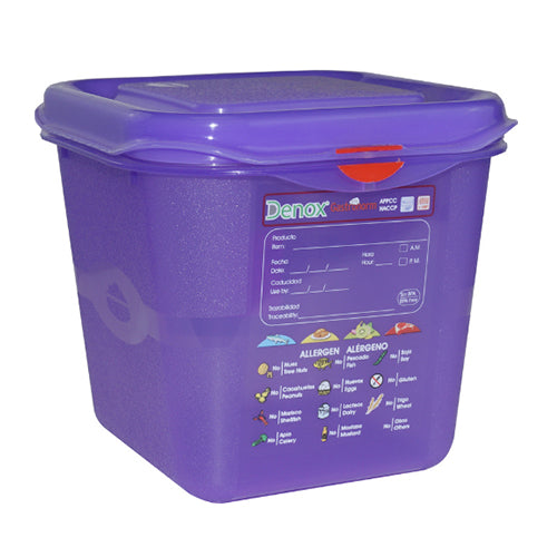 Gastronox Air Tight Container with Lid 1/6 - 2.6L ( 150mm Height) - ALLERGENIC Carton: 12