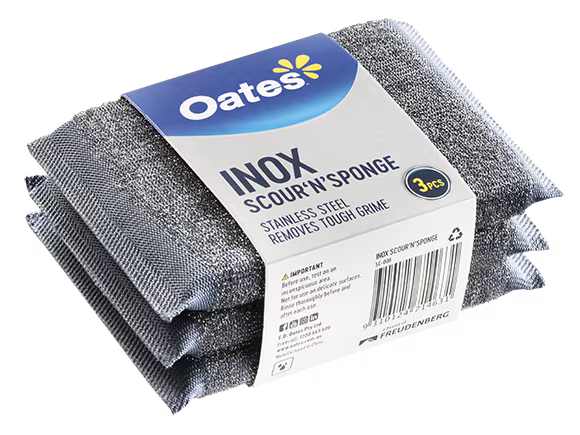 Scour N Sponge Stainless Steel Scourer - Pack: 3
