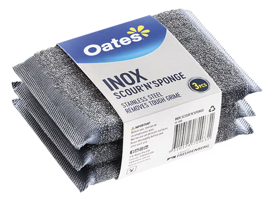 Scour N Sponge Stainless Steel Scourer - Pack: 3