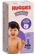 Huggies Essentials Nappy Pants Size 5 - WALKER Carton: 4 x 26 Pack