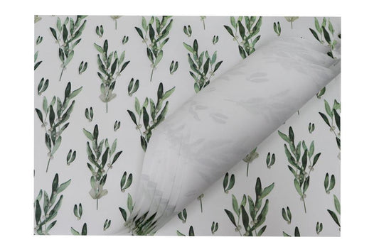 Kraft Paper wrap 80gsm White 50x70cm - Mistletoe Printed
