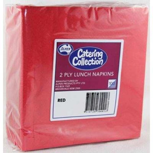 Red Lunch Napkin 2ply BULK - Carton: 2,000