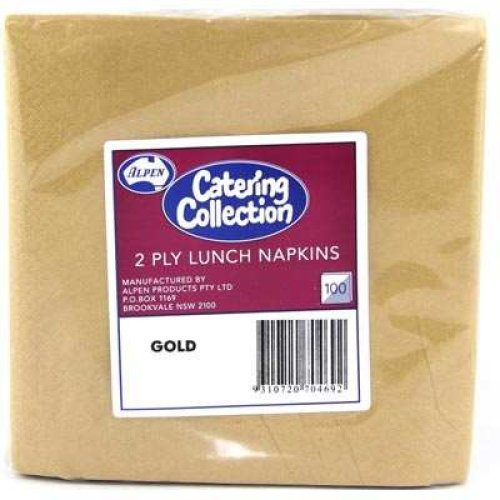 Gold Lunch Napkin 2ply BULK - Carton: 2,000
