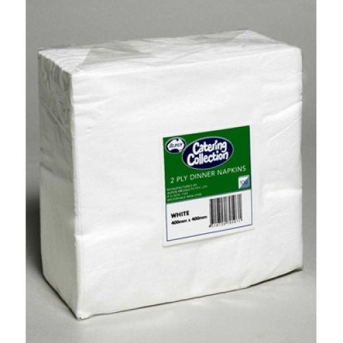 White Dinner Napkin 2ply BULK - Carton: 1,000