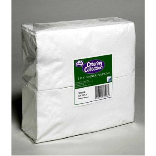 White Dinner Napkin 2ply GT Fold BULK - Carton: 1,000