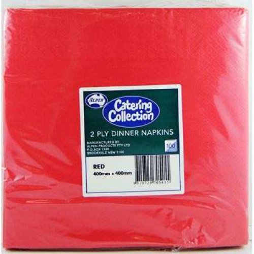 Red Dinner Napkin 2ply BULK - Carton: 1,000