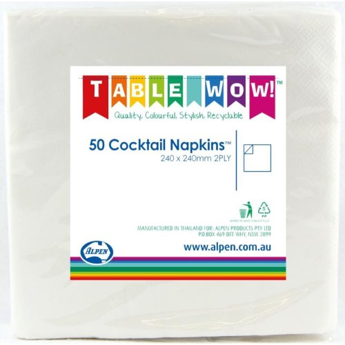 White Cocktail Napkin 2ply - Carton: 300