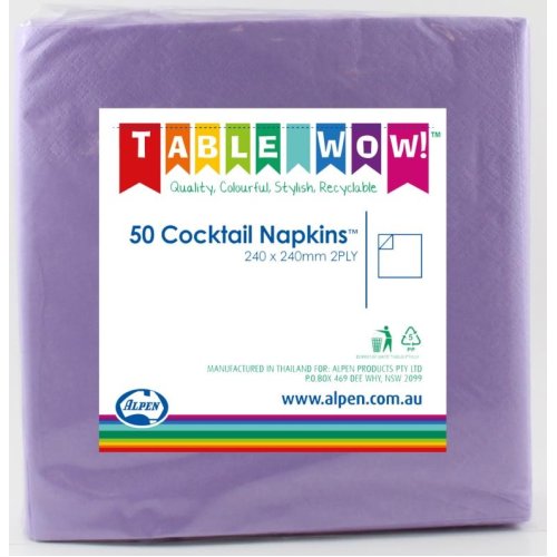 Lavender Cocktail Napkin 2ply - Carton: 300