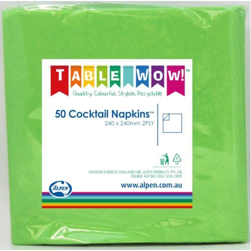 Lime Cocktail Napkin 2ply - Carton: 300