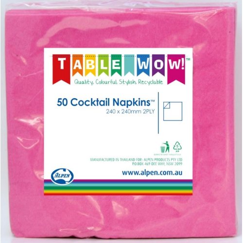 Magenta Cocktail Napkin 2ply - Carton: 300