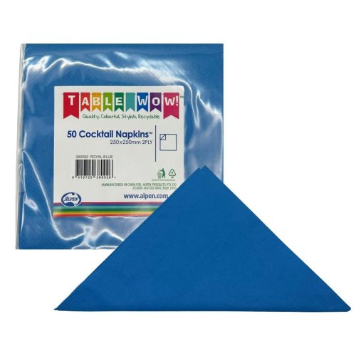 Royal Blue Napkin 2ply Cocktail - Carton: 300