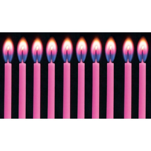 Birthday Candles with Holders - Colourflame Pink