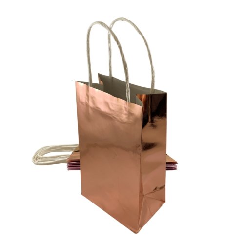 Paper Party Bags - Metallic Rose Gold