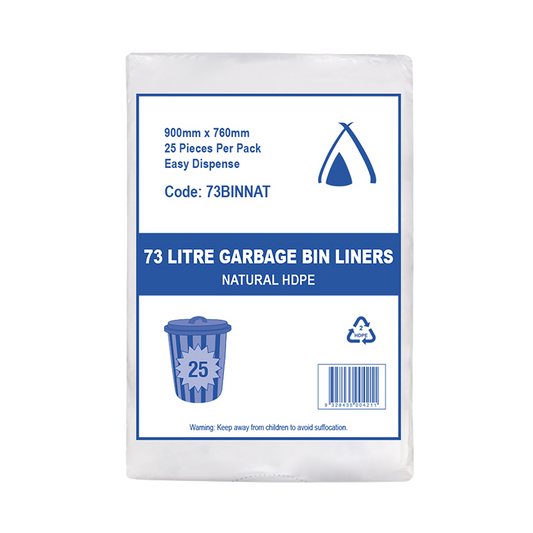73L HDPE Natural Binliner 900 X 760mm Carton: 250