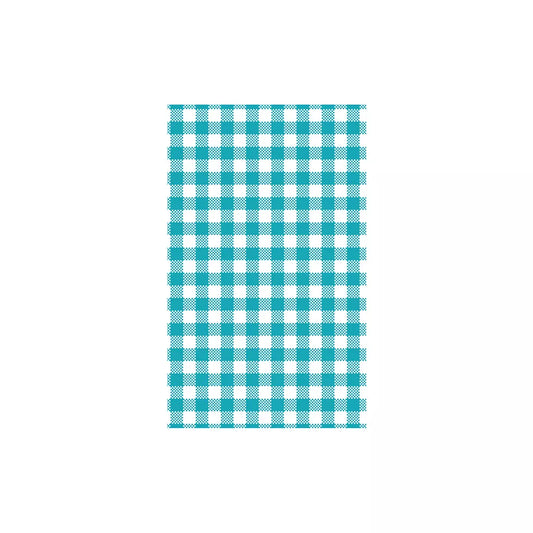 Greaseproof Paper Gingham Teal - 190x310mm