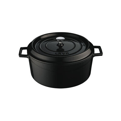 Lava Trendy Cast Iron Casserole 6.7L - Black