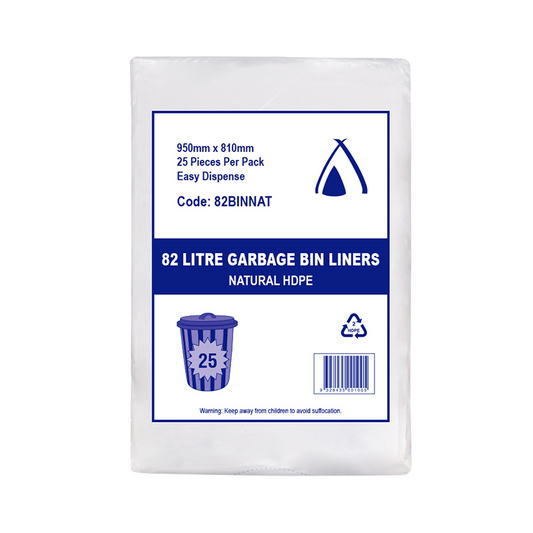 82L HDPE Natural Binliner 950 X 810mm Carton: 250