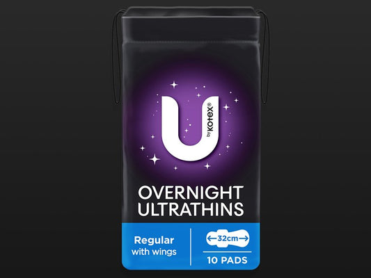U by Kotex® Overnight Ultrathin pads - Carton: 4 x 10 Pack