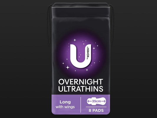 U by Kotex® Overnight Ultrathin pads  - Carton: 4 x 8 Pack
