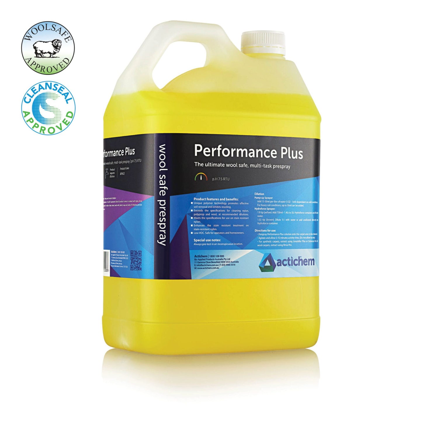 Performance Plus  The ultimate wool safe, multi-task prespray detergent. - 5L
