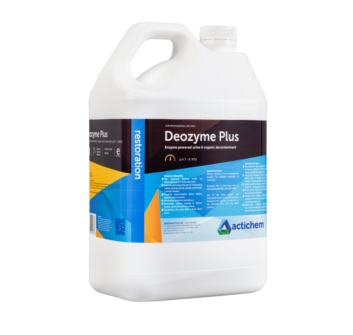 Deozyme Plus – Enzyme-Powered Urine &amp; Organic Decontaminant - 5L