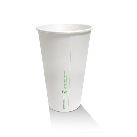 White Aqueous Coated Single Wall Hot Cup  - 16oz