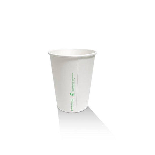 White Aqueous Coated Single Wall Hot Cup  - 8oz