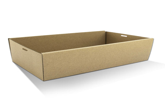 Brown Corrugated Rectangle Catering Tray - Large