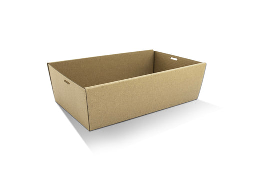 Brown Corrugated Rectangle Catering Tray - Medium 80mm Height